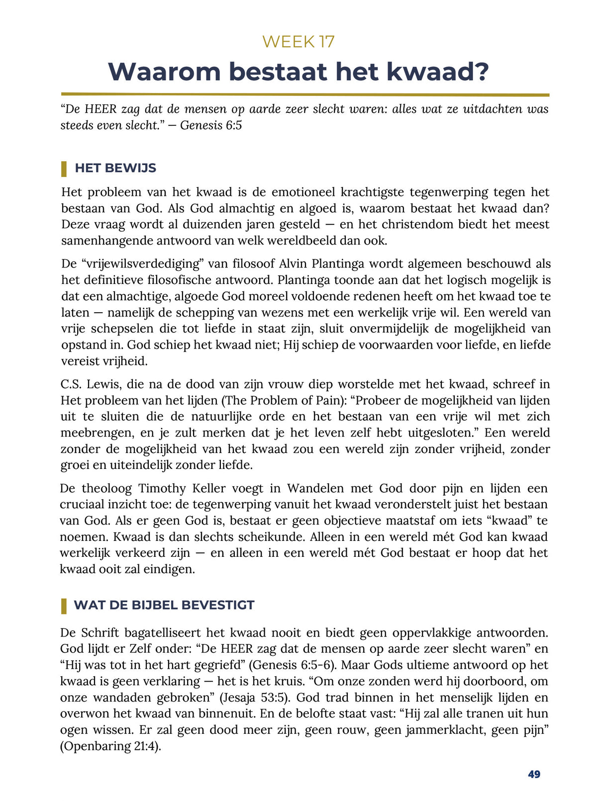 Week 17: Waarom bestaat het kwaad?